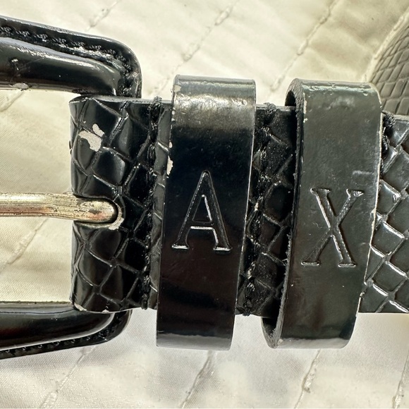 A/X Armani Exchange 100% Leather Glossy Black Belt Size S main image 10